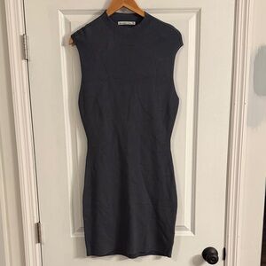 Abercrombie & Fitch Dark Gray Knit Midi Dress Medium Tall Sleeveless
